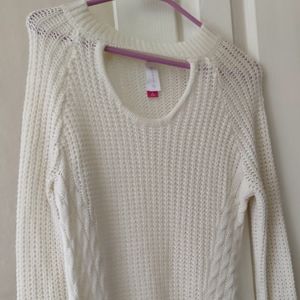 White sweater dress